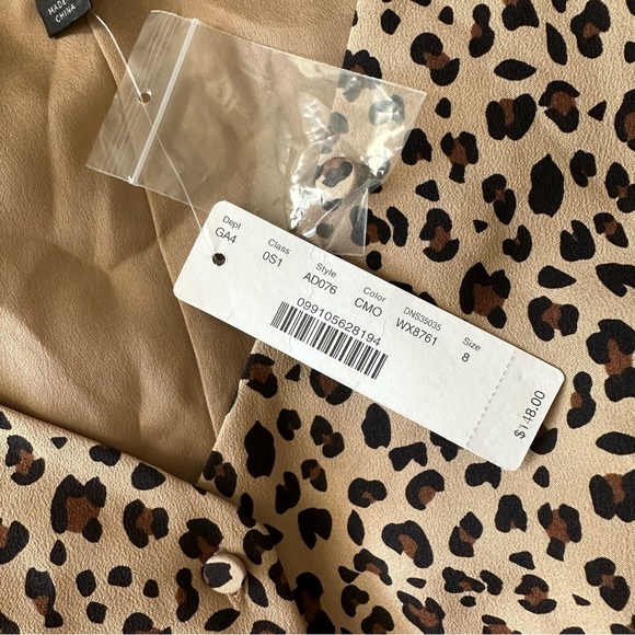 J. Crew Button-front A-line midi dress in leopard size 8 - Picture 8 of 13
